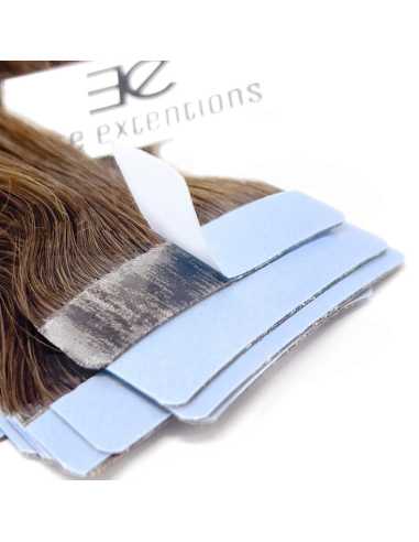 Extensiones adhesivas de pelo liso 73 cm - castaño claro