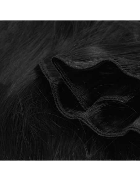 Extensiones de cortina de pelo natural liso 63 cm - negro