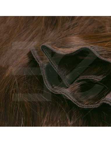 Extensiones de cortina de pelo natural liso 63 cm - chocolate