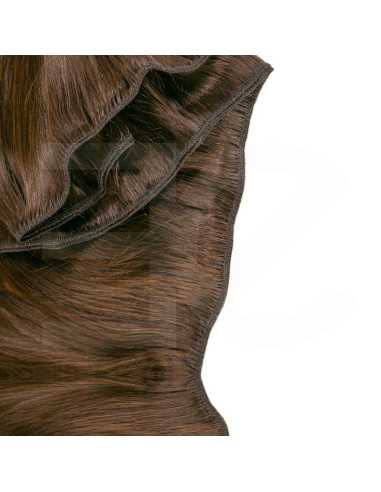 Extensiones de cortina de pelo natural liso 63 cm - chocolate
