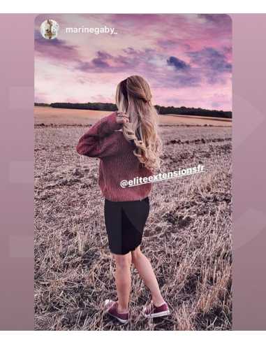 Extensiones de cortina de pelo natural liso 63 cm - rubio claro