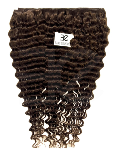 Extensiones de cortina de pelo rizado 63 cm - moreno natura