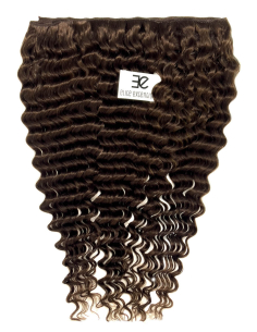 Extensiones de cortina de pelo rizado 63 cm - castaño oscuro