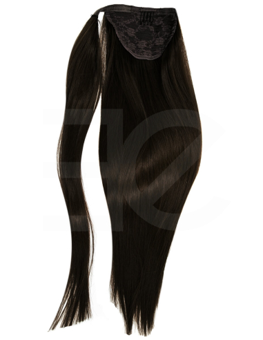 Extensiones de coleta de pelo natural 50 cm - castaño oscuro