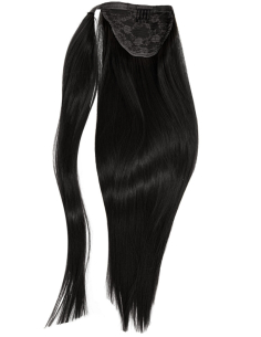 Extensiones de coleta de pelo natural 50 cm - negro
