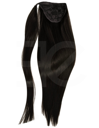 Extensiones de coleta de pelo natural 50 cm - marrón