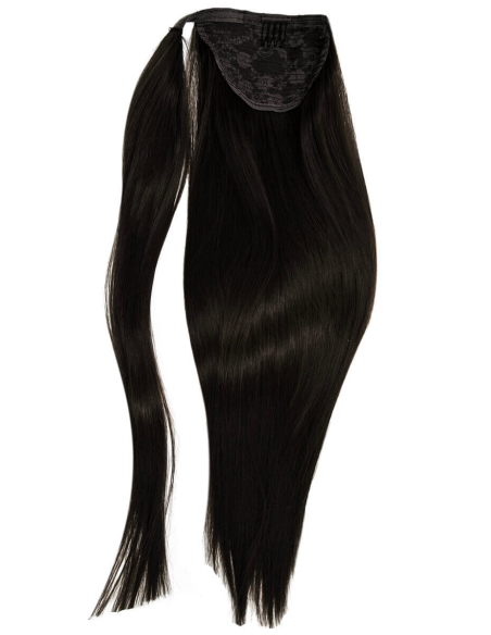 Extensiones de coleta de pelo natural 50 cm - marrón