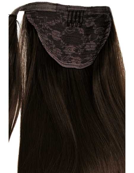 Extensiones de coleta de pelo natural 50 cm - chocolate