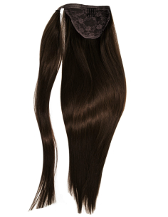 Extensiones de coleta de pelo natural 50 cm - chocolate
