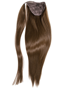 Extensiones de coleta de pelo natural 50 cm - castaño claro
