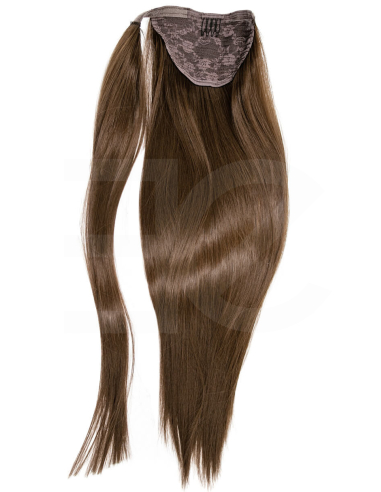 Extensiones de coleta de pelo natural 50 cm - castaño claro