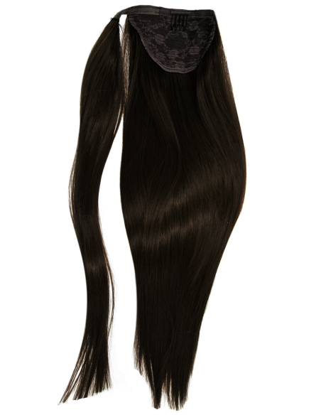 Cola de caballo pelo sintético 50 cm - marrón oscuro