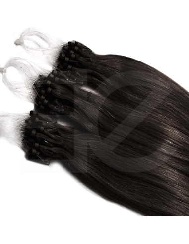 Extensiones de micro loop de pelo liso 61 cm - moreno natural