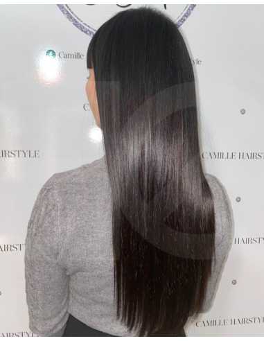Extensiones de micro loop de pelo liso 61 cm - moreno natural