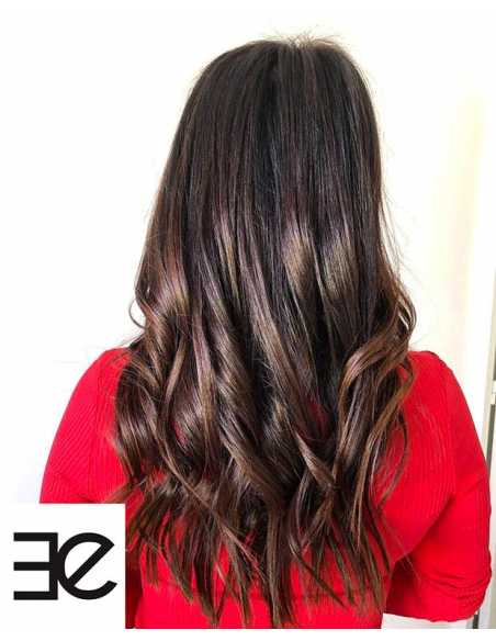 Extensiones de micro loop de pelo liso 71 cm - chocolate
