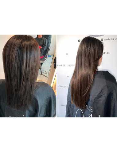 Extensiones de micro loop de pelo liso 71 cm - chocolate