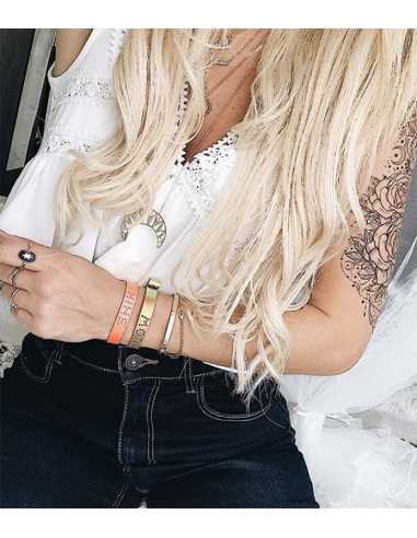 Extensiones de micro loop de pelo liso 71 cm - rubio claro