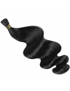 Extensiones de micro ring de pelo ondulado 63 cm 0,85 g - negro
