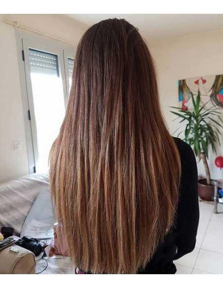 Extensiones de queratina de pelo liso 50 cm 0,85 g - castaño claro