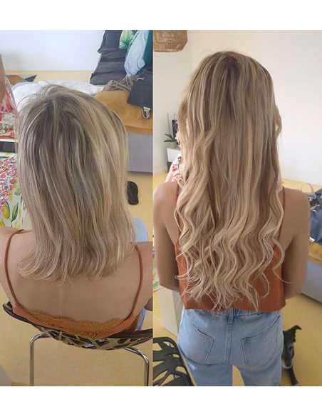 Extensiones de queratina de pelo liso 63 cm 1 g - rubio ceniza