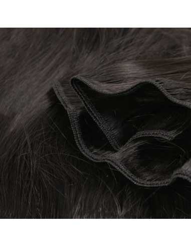 Extensiones de cortina de pelo natural liso 63 cm - moreno natural