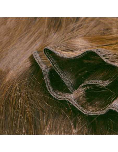 Extensiones de cortina de pelo natural liso 63 cm - castaño claro