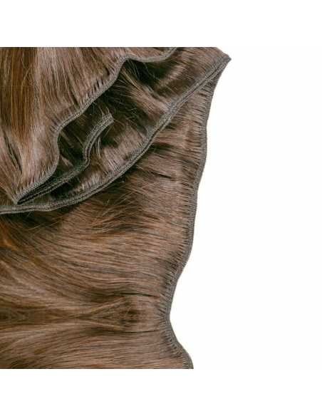 Extensiones de cortina de pelo natural liso 63 cm - castaño claro