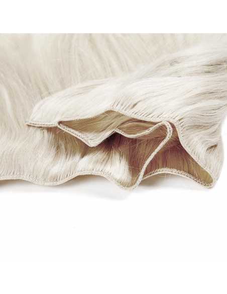 Extensiones de cortina de pelo natural liso 63 cm - rubio polar