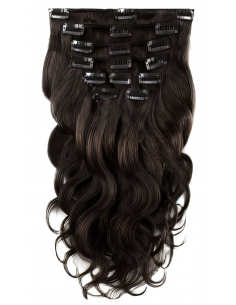 Extensiones de clip de pelo ondulado 53 cm - moreno natural