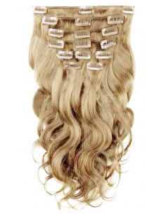 Extensiones de clip de pelo ondulado 53 cm - rubio