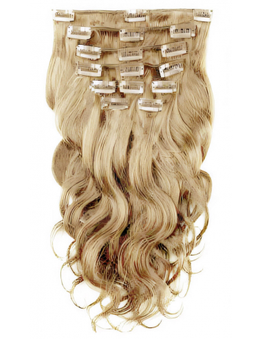Extensiones de clip de pelo ondulado 53 cm - rubio