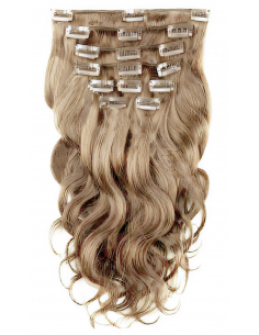 Extensiones de clip de pelo ondulado 53 cm - rubio dorado