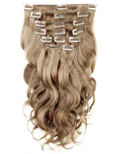 Extensiones de clip de pelo ondulado 63 cm - rubio dorado