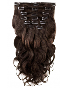 Extensiones de clip de pelo ondulado 63 cm - chocolate
