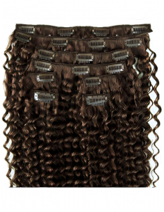 Extensiones de clip de pelo rizado 53 cm - castaño avellana