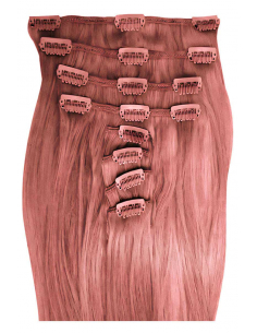 Extensiones de clip de pelo liso 53 cm - rosa