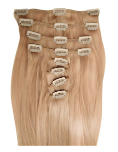 Extensiones de clip de pelo liso 53 cm - rubio dorado