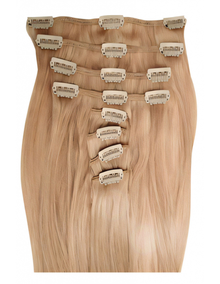 Extensiones de clip de pelo liso 53 cm - rubio dorado