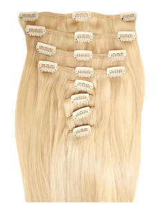 Extensiones de clip de pelo liso 53 cm - rubio claro