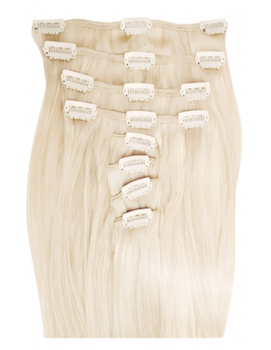 Extensiones de clip de pelo liso 63 cm - rubio polar