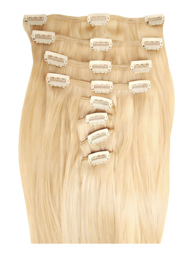 Extensiones de clip de pelo liso 73 cm - rubio claro
