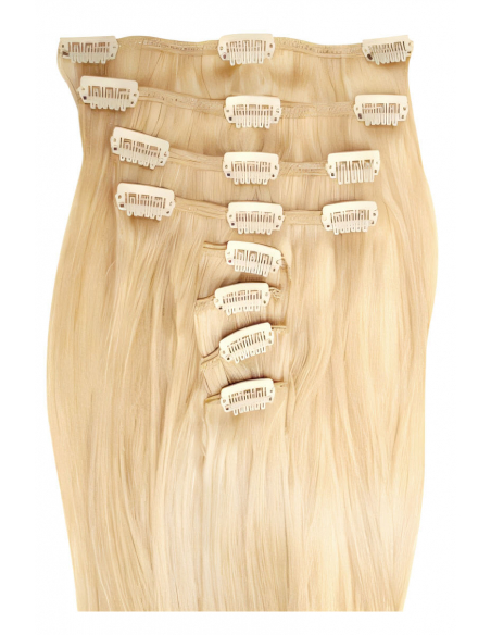 Extensiones de clip de pelo liso 73 cm - rubio claro