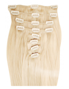 Extensiones de clip de pelo liso 73 cm - rubio platino