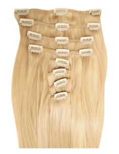 Extensiones de clip de pelo liso 73 cm - rubio