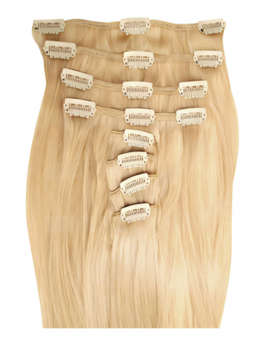 Extensiones de clip de pelo liso 73 cm - rubio