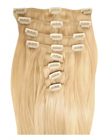 Extensiones de clip de pelo liso 73 cm - rubio