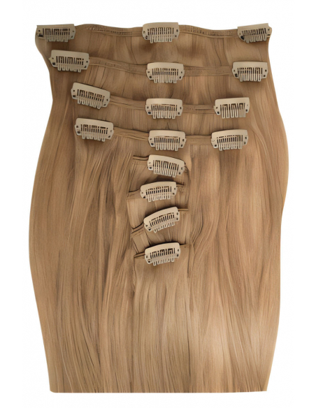 Extensiones de clip de pelo liso 73 cm - rubio dorado