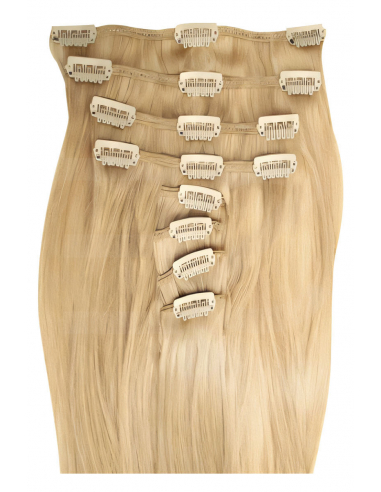 Extensiones de clip de pelo liso 73 cm - rubio ceniza